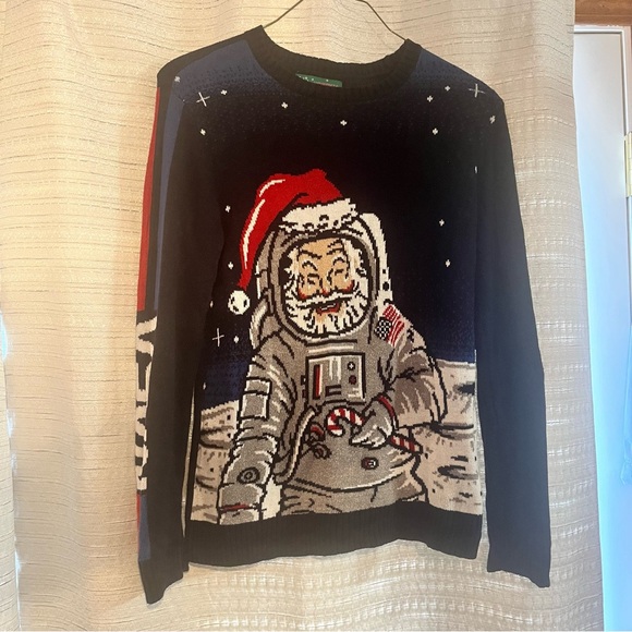 Size Medium Mens Ugly Christmas Sweater Nasa Santa Sweater - Picture 1 of 5
